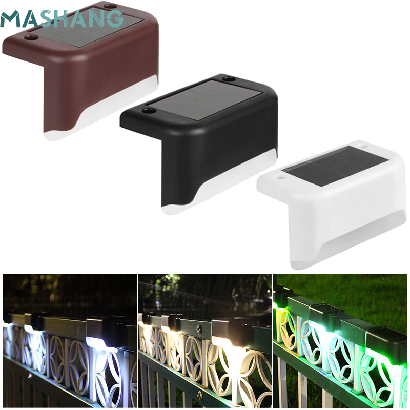 Led Solar Step Lights Outdoor Waterproof Solar Deck Light Garden Pathway Lamps for Fence Stair Patio Landscape Lighting Decor